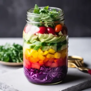 Enjoying the Rainbow Mason Jar Salad